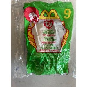 Ty Teenie Beanie Baby Claude the Crab #9 McDonalds Happy Meal Toy 1999